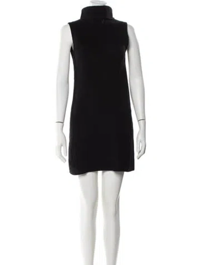 Pre-owned Alice And Olivia Wool Mini Dress In Black