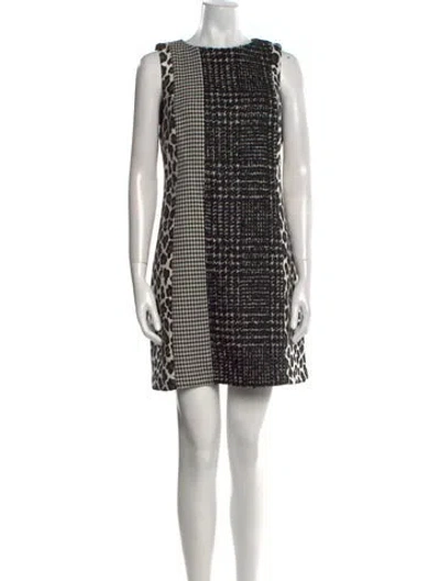 Pre-owned Alice And Olivia Wool Mini Dress In Black