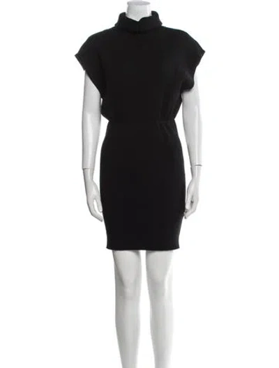Pre-owned Alice And Olivia Wool Mini Dress In Black