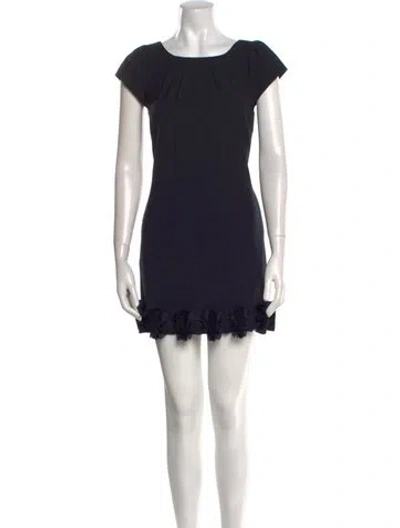 Pre-owned Alice And Olivia Wool Mini Dress In Black