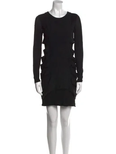 Pre-owned Alice And Olivia Wool Mini Dress In Black
