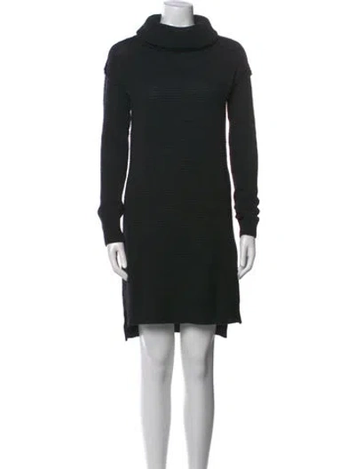 Pre-owned Alice And Olivia Wool Mini Dress In Black