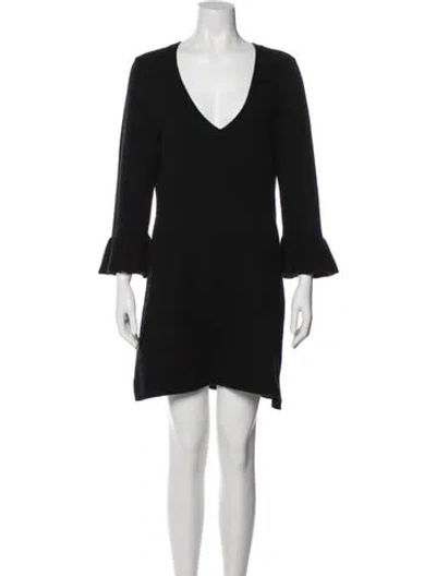 Pre-owned Alice And Olivia Wool Mini Dress In Black