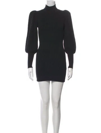 Pre-owned Alice And Olivia Wool Mini Dress In Black