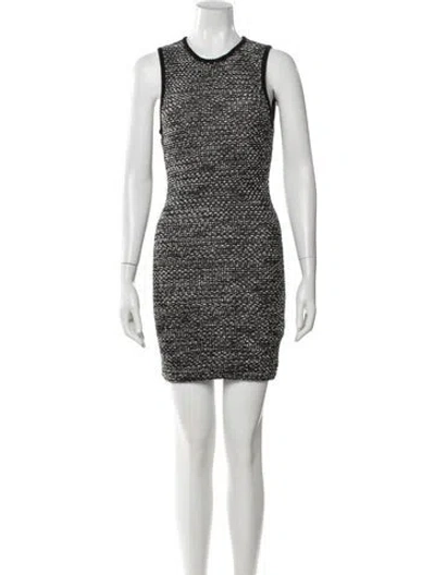 Pre-owned Alice And Olivia Wool Mini Dress In Black
