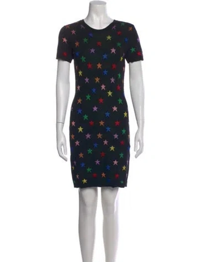 Pre-owned Alice And Olivia Wool Mini Dress In Black