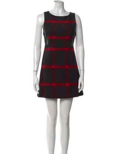 Pre-owned Alice And Olivia Wool Mini Dress In Black