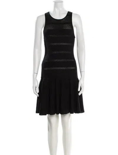 Pre-owned Alice And Olivia Wool Mini Dress In Black
