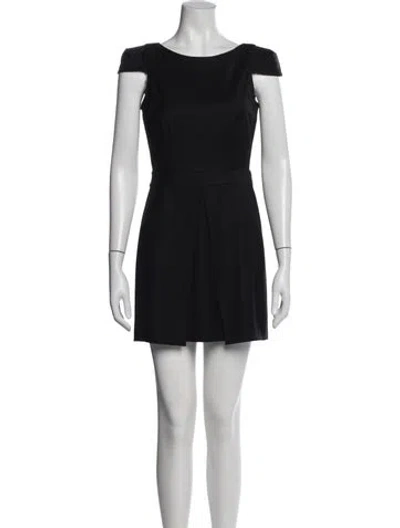 Pre-owned Alice And Olivia Wool Mini Dress In Black