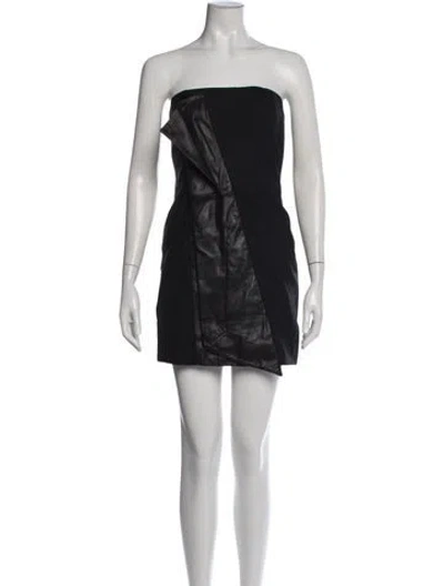 Pre-owned Alice And Olivia Wool Mini Dress In Black
