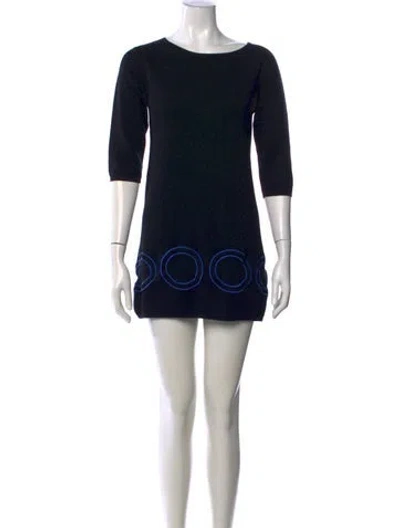 Pre-owned Alice And Olivia Wool Mini Dress In Black