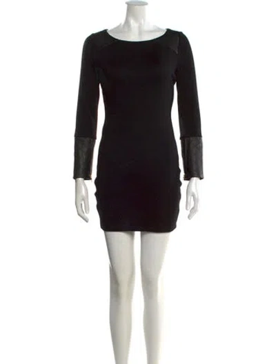 Pre-owned Alice And Olivia Wool Mini Dress In Black