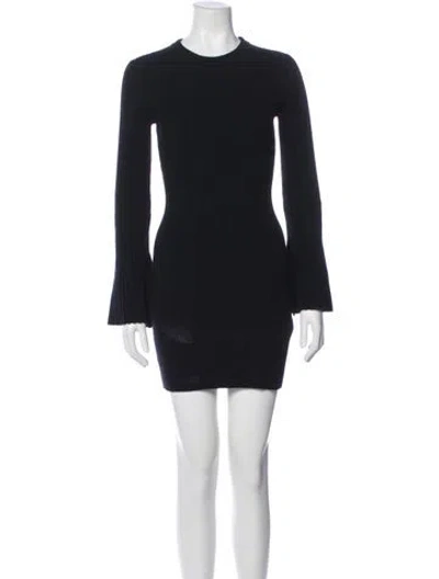 Pre-owned Alice And Olivia Wool Mini Dress In Black