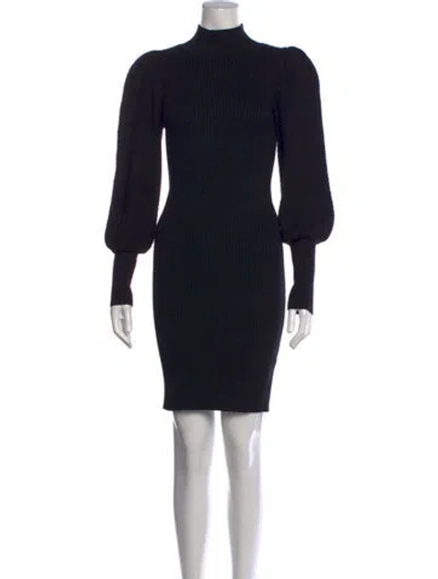 Pre-owned Alice And Olivia Wool Mini Dress In Black