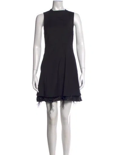 Pre-owned Alice And Olivia Wool Mini Dress In Black