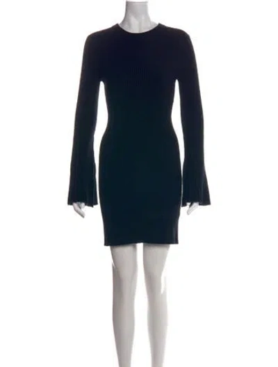Pre-owned Alice And Olivia Wool Mini Dress In Black