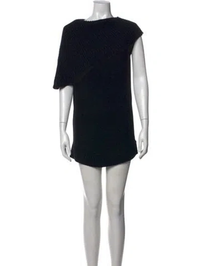 Pre-owned Alice And Olivia Wool Mini Dress In Black