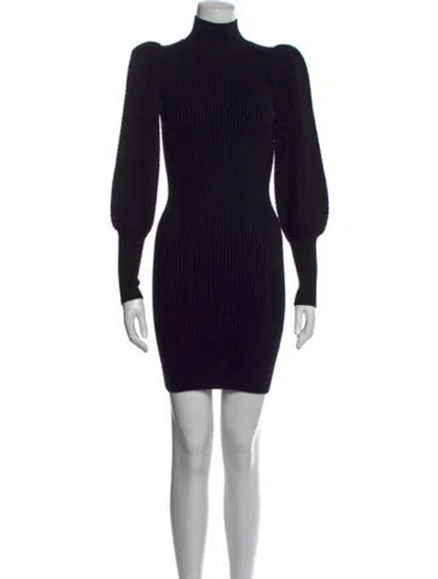 Pre-owned Alice And Olivia Wool Mini Dress In Black