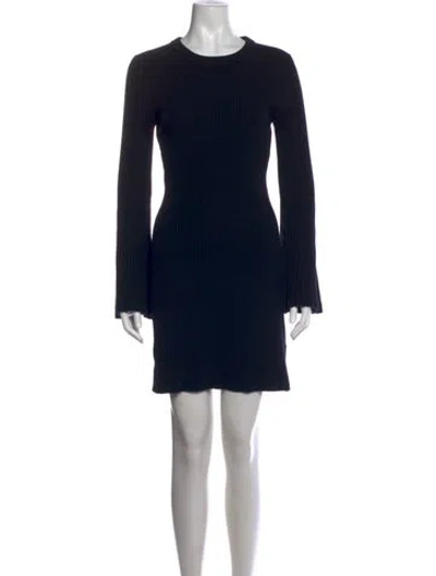 Pre-owned Alice And Olivia Wool Mini Dress In Black