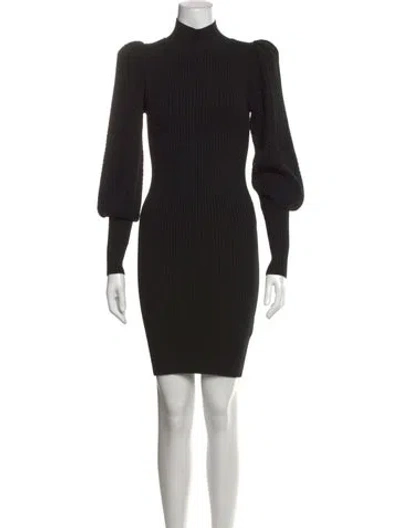 Pre-owned Alice And Olivia Wool Mini Dress In Black