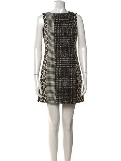 Pre-owned Alice And Olivia Wool Mini Dress In Black