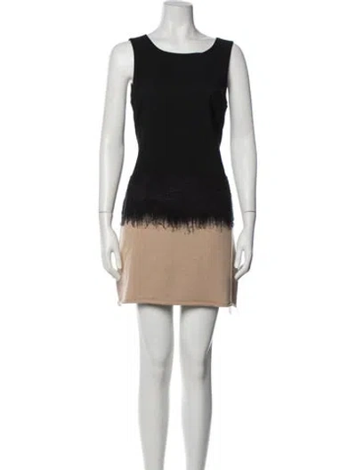 Pre-owned Alice And Olivia Wool Mini Dress In Black/brown