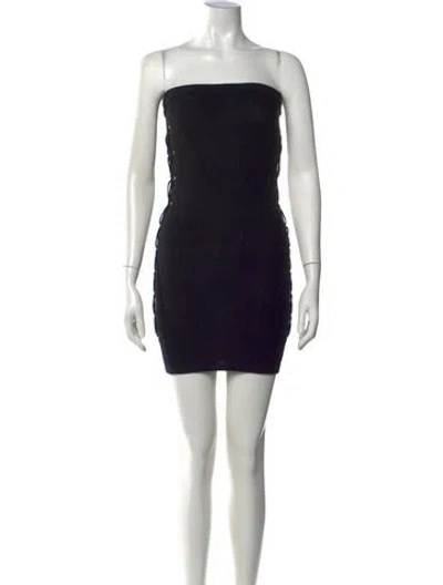Pre-owned Alice And Olivia Wool Mini Dress In Black/brown