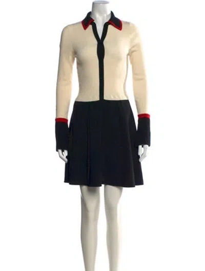 Pre-owned Alice And Olivia Wool Mini Dress In Black/neutrals