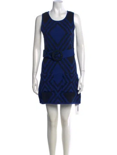 Pre-owned Alice And Olivia Wool Mini Dress In Blue