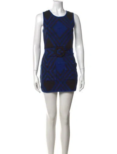 Pre-owned Alice And Olivia Wool Mini Dress In Blue