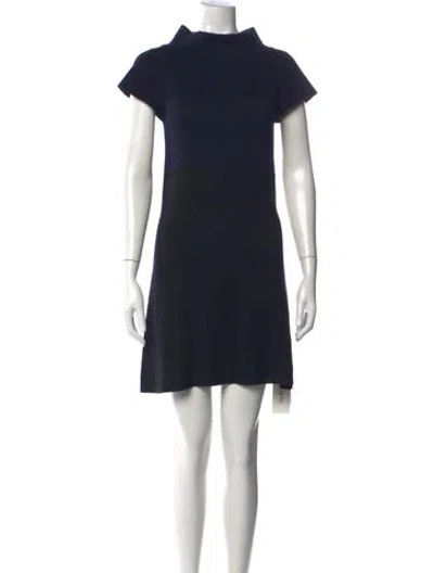 Pre-owned Alice And Olivia Wool Mini Dress In Blue