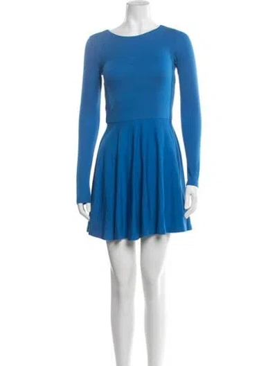 Pre-owned Alice And Olivia Wool Mini Dress In Blue