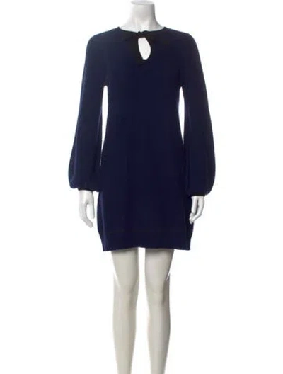 Pre-owned Alice And Olivia Wool Mini Dress In Blue