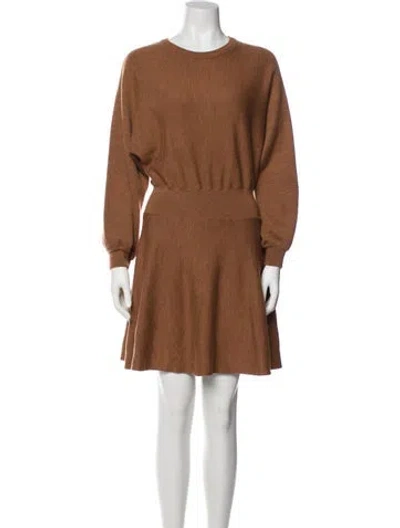 Pre-owned Alice And Olivia Wool Mini Dress In Brown