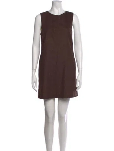 Pre-owned Alice And Olivia Wool Mini Dress In Brown