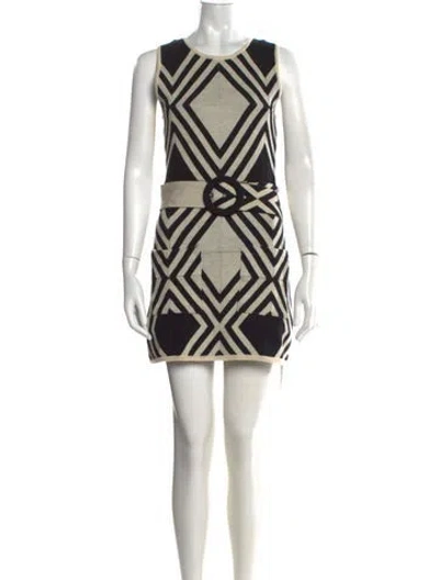 Pre-owned Alice And Olivia Wool Mini Dress In Brown/neutrals