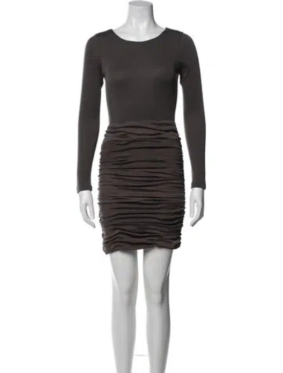 Pre-owned Alice And Olivia Wool Mini Dress In Gray