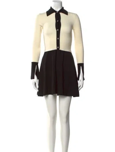 Pre-owned Alice And Olivia Wool Mini Dress In Neutral