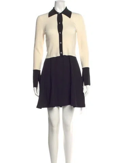 Pre-owned Alice And Olivia Wool Mini Dress In Neutral