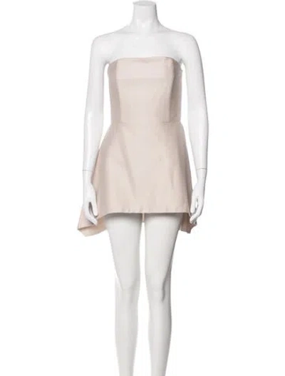Pre-owned Alice And Olivia Wool Mini Dress In Neutral