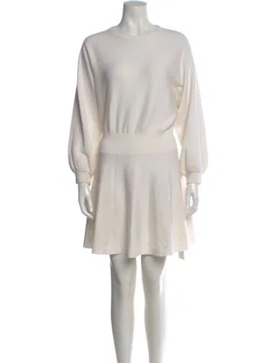 Pre-owned Alice And Olivia Wool Mini Dress In Neutral