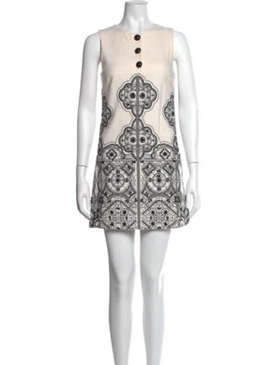 Pre-owned Alice And Olivia Wool Mini Dress In Neutral