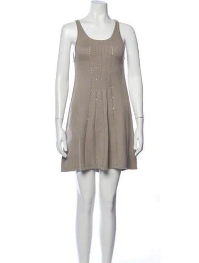 Pre-owned Alice And Olivia Wool Mini Dress In Neutrals