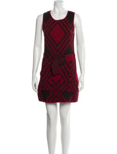 Pre-owned Alice And Olivia Wool Mini Dress In Red