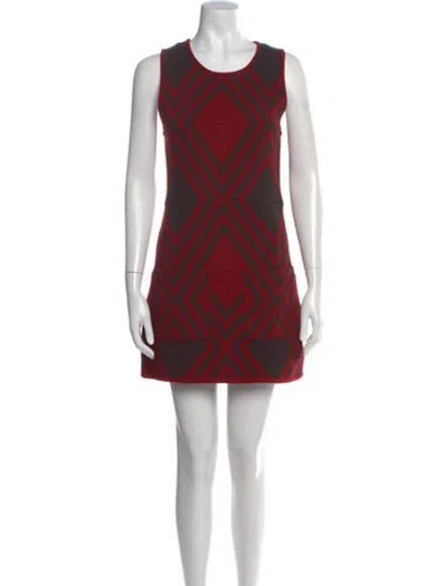 Pre-owned Alice And Olivia Wool Mini Dress In Red