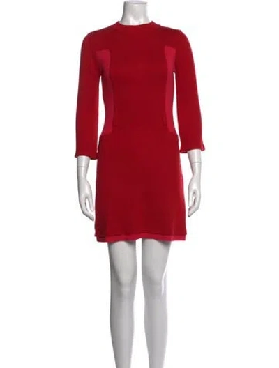 Pre-owned Alice And Olivia Wool Mini Dress In Red