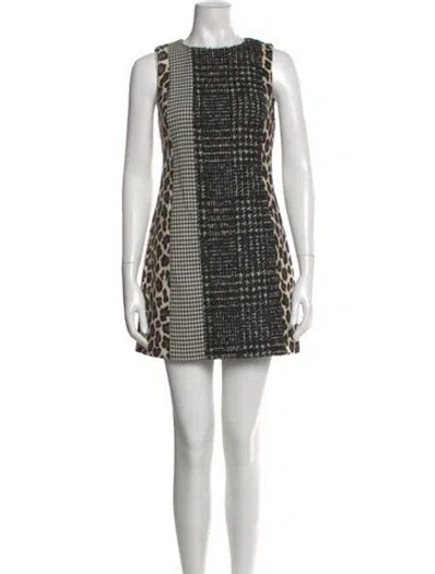 Pre-owned Alice And Olivia Wool Mini Dress W/ Tags In Black