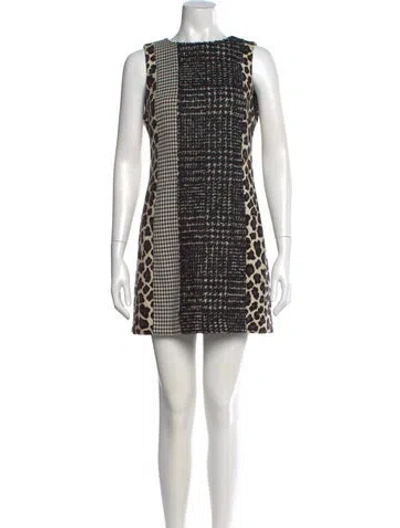 Pre-owned Alice And Olivia Wool Mini Dress In White