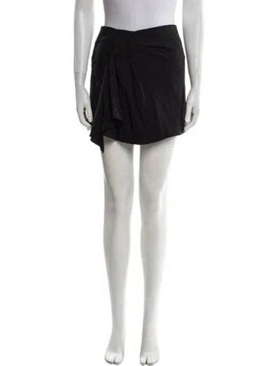 Pre-owned Alice And Olivia Wool Mini Skirt In Black