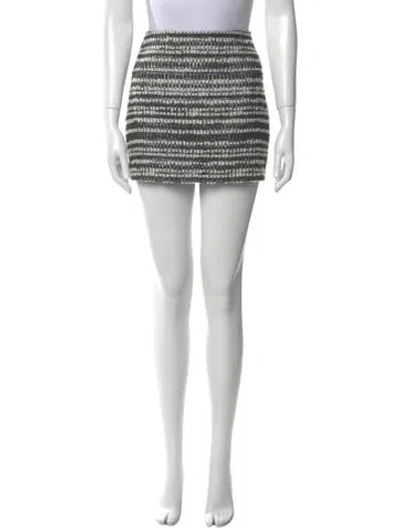 Pre-owned Alice And Olivia Wool Mini Skirt In Black